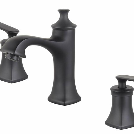COMFORTCORRECT Aversa Double Handle Widespread Bathroom Faucet with Drain, Matte Black CO2798984